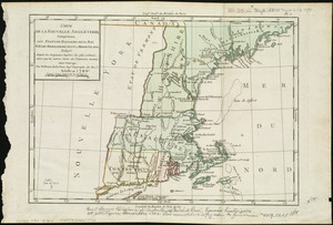Carte de la Nouvelle Angleterre, comprenant les etats de Massachusets Bay, N. Hamp Shire, Connecticut et Rhode Island