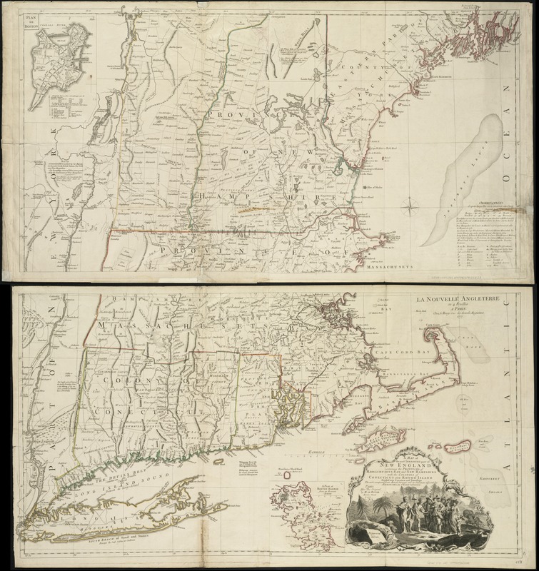 A map of the most inhabited part of New England containing the provinces of Massachusets Bay and New Hampshire with the colonies of Connecticut and Rhode Island divided into counties and townships the w[h]ole composed from actual surveys and its situation adjusted by astronomical observations