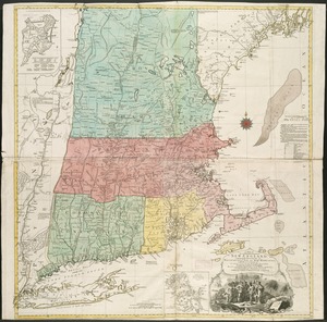 A map of the most inhabited part of New England, containing the provinces of Massachusets Bay and New Hampshire, with the colonies of Connecticut and Rhode Island, divided into counties and townships, the whole composed from actual surveys and its situation adjusted by astronomical observations