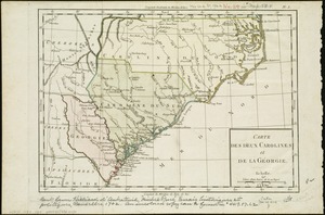 Carte des deux Carolines et de la Géorgie