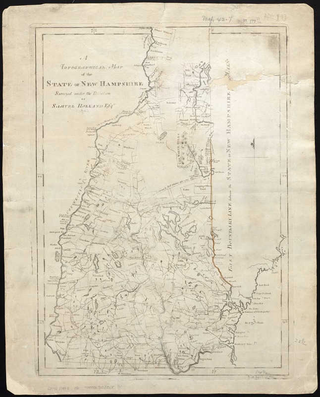 A topographical map of the State of New Hampshire