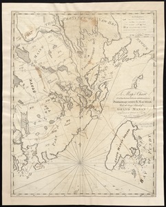 A map & chart of the bays harbours post roads and settlements in Passamaquoddy & Machias with the large island of Grand Manan