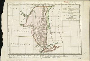 Carte de la Nouvelle York, y-compris les terres cédées du N. Hamp-Shire, sous le nom d'etat de Vermont