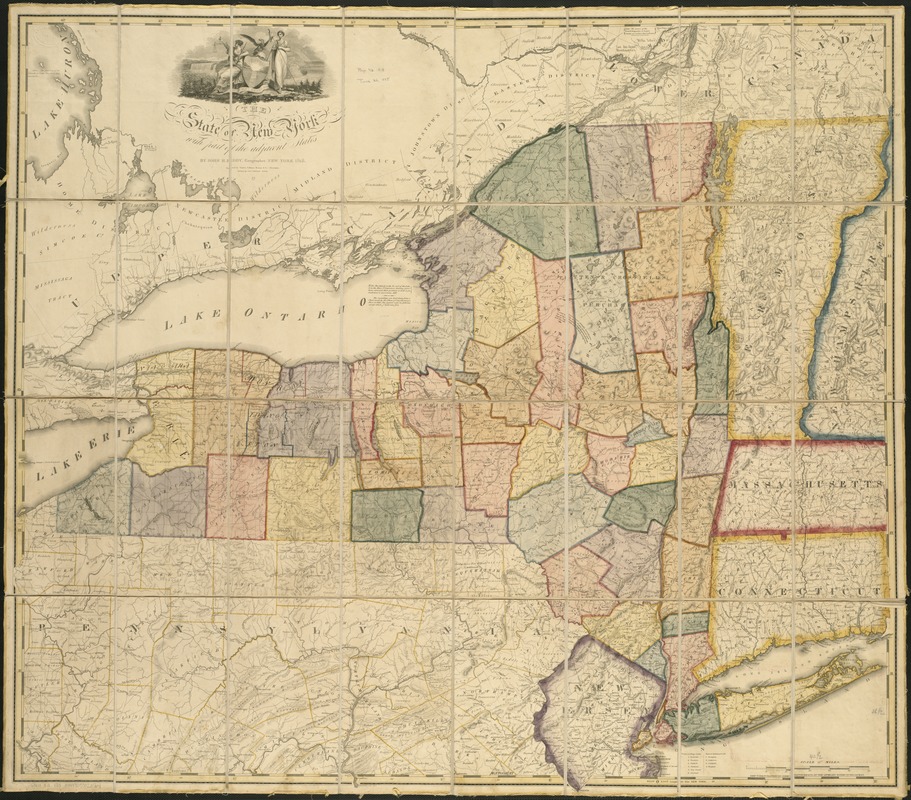 The state of New York with part of the adjacent states