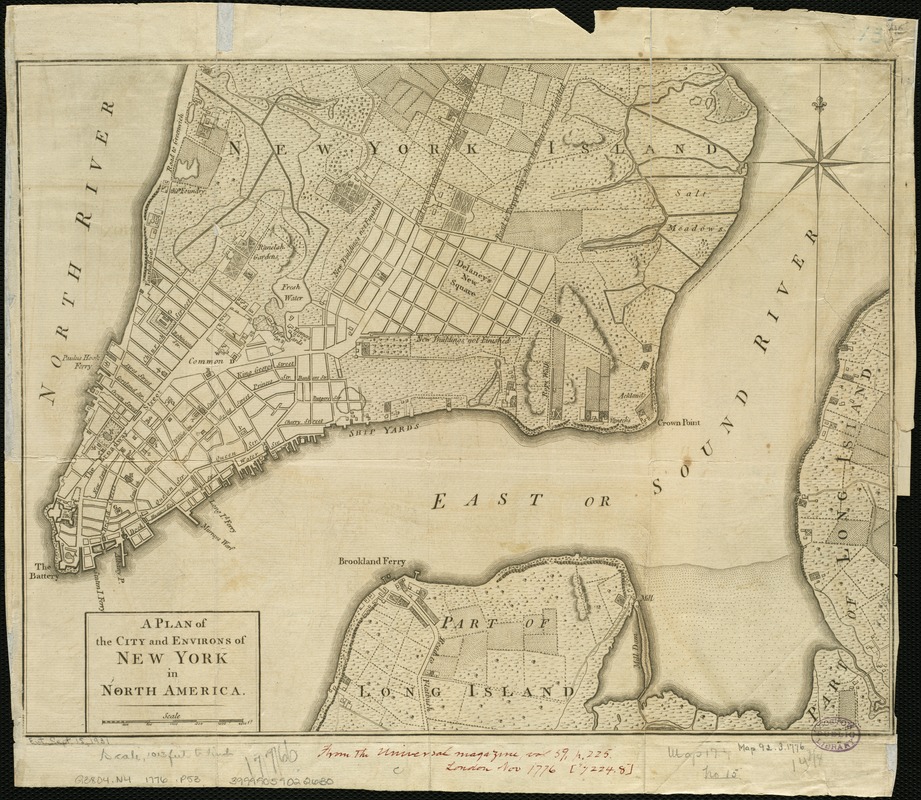 A plan of the city and environs of New York in North America