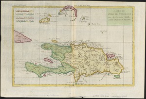 Carte de L'Isle de St. Domingue une des Grandes Antilles, Colonies Francoise et Espagnole