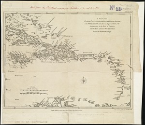 A map of the English, French, Spanish, Dutch, & Danish Islands, in the West Indies, taken from an improved map of the geographer to the King of France, with the tract of the last West India Fleet, through the Windward Passage