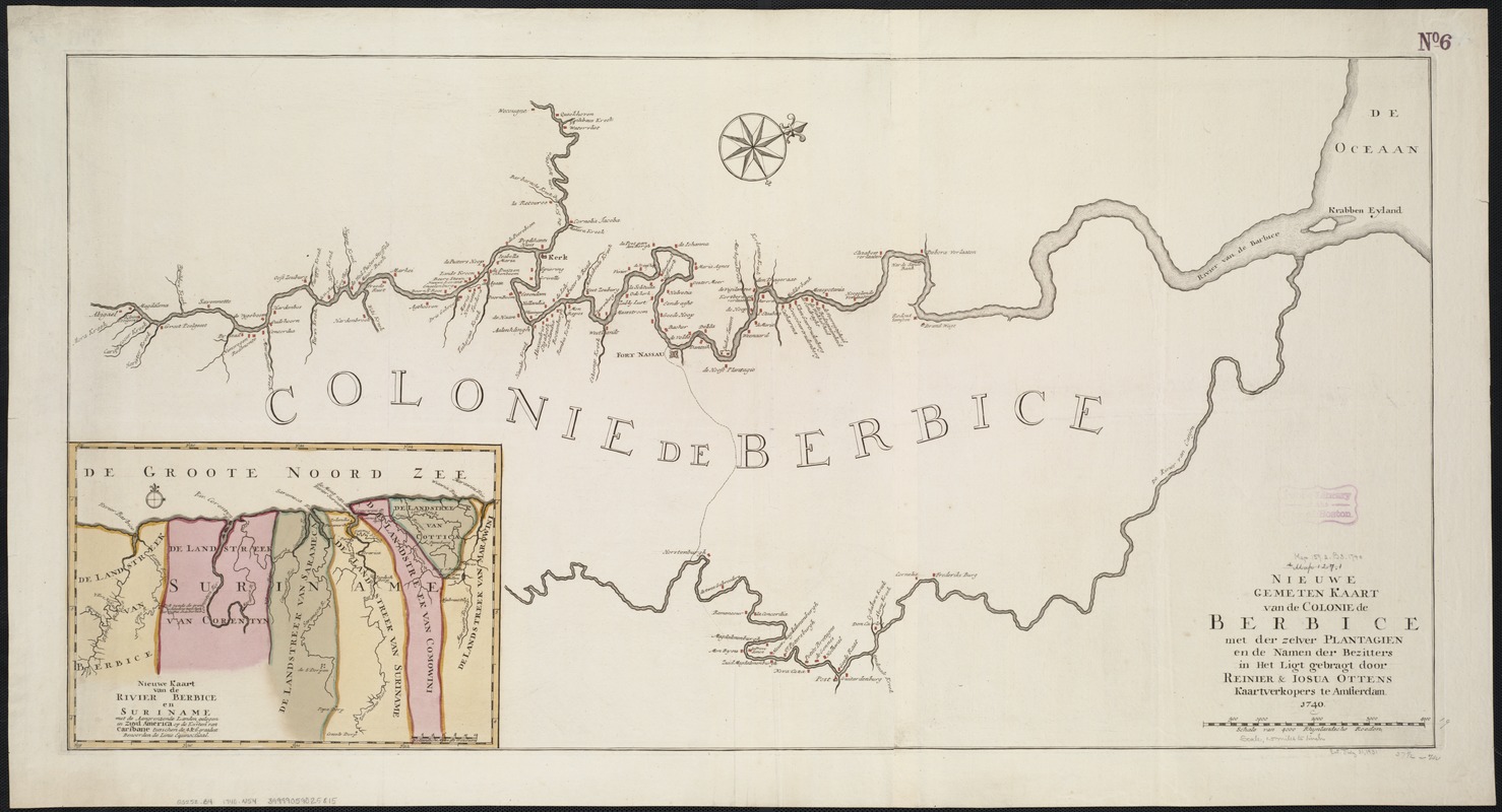 Nieuwe gemeten Kaart van de Colonie de Berbice met der zelver Plantagien en de Namen der Bezitters