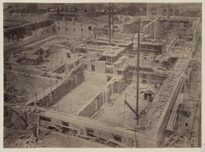 View of site from S.S. Pierce Building, construction of the McKim Building