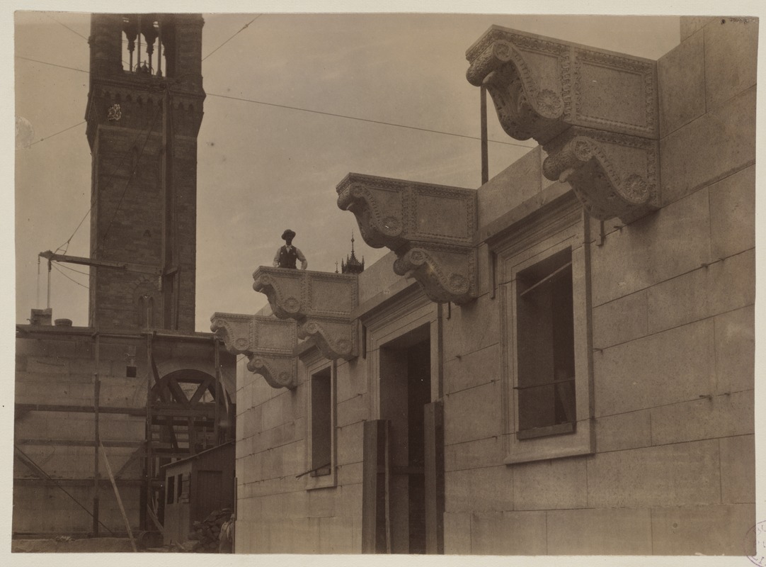 Courtyard balcony brackets, construction of the McKim Building