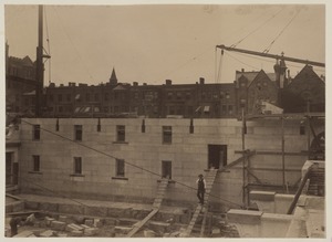 North wall of Courtyard, construction of the McKim Building