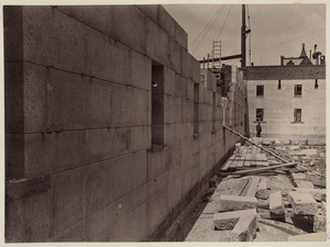 West wall of Courtyard, construction of the McKim Building