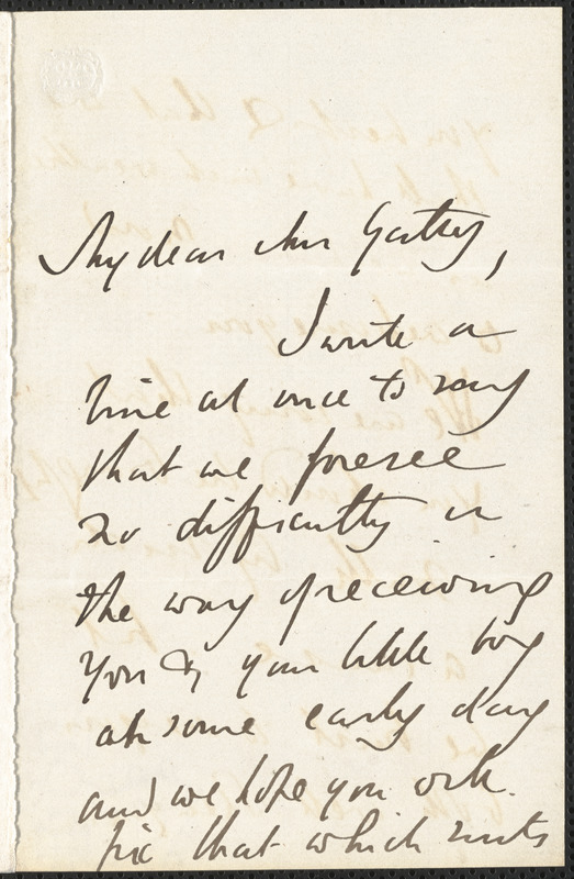 Emily Tennyson autograph letter signed to Mrs. Gatty, Farringford, [Isle of Wight], 4 March 1863
