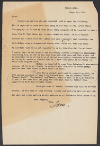 Sacco-Vanzetti Case Records, 1920-1928. Defense Papers. Western Mob: Doyle to Moore, September 6, 1922. Box 5, Folder 20, Harvard Law School Library, Historical & Special Collections