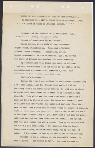 Sacco-Vanzetti Case Records, 1920-1928. Defense Papers. Western Mob: Report of A.L. Carpenter on Trip to Washington D.C. in Response to a Letter, under Date of November 1, 1923. Includes copy of letter from Emile Moller, November 1, 1923. Box 5, Folder 40, Harvard Law School Library, Historical & Special Collections