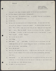 Sacco-Vanzetti Case Records, 1920-1928. Defense Papers. Materials re: Orciani, Boda, Coacci, Carbonieri, Bostock, Manning, Ray: Statement of Louie Martelli, n.d. Box 5, Folder 65, Harvard Law School Library, Historical & Special Collections