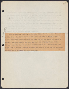 Sacco-Vanzetti Case Records, 1920-1928. Defense Papers. Materials re: Orciani, Boda, Coacci, Carbonieri, Bostock, Manning, Ray: Bostock-Manning-Ray. Box 5, Folder 70, Harvard Law School Library, Historical & Special Collections