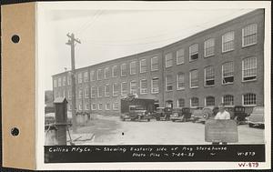 Collins Manufacturing Co., showing easterly side of rag storehouse, Wilbraham, Mass., Jul. 24, 1935