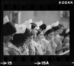 Mass. General Hospital student nurses in "old" caps, Boston