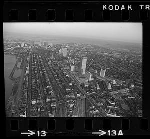 Back Bay & Charles River aerial view, downtown Boston