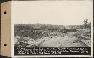 Contract No. 80, High Level Distribution Reservoir, Weston, photo no. 1 of panoramic view, looking west from point "A" at site of high level distribution reservoir, Weston, Mass., Aug. 23, 1939