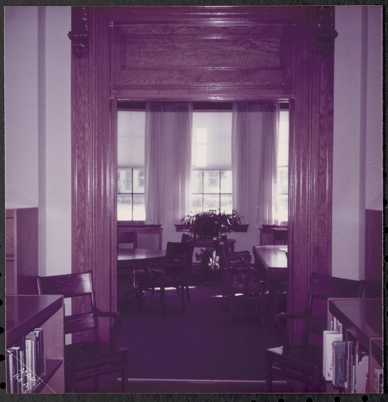 Doorway, reading room from main gallery, Lawrence Library