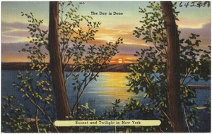 The day is done. Sunset and twilight in New York