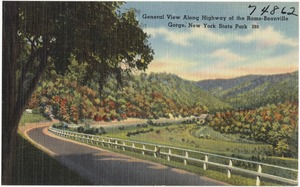 General view along highway of the Rome-Boonville Gorge, New York State Park