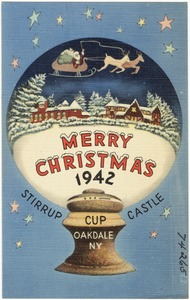 Merry Xmas, 1942. Stirrup Cup Castle. Oakdale, N. Y.