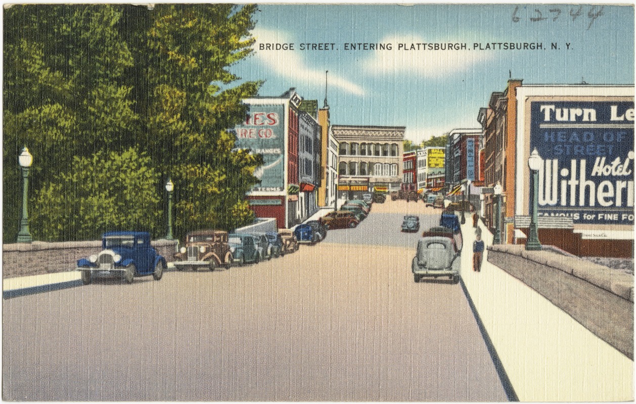 Bridge Street. Entering Plattsburgh, Plattsburgh, N. Y.