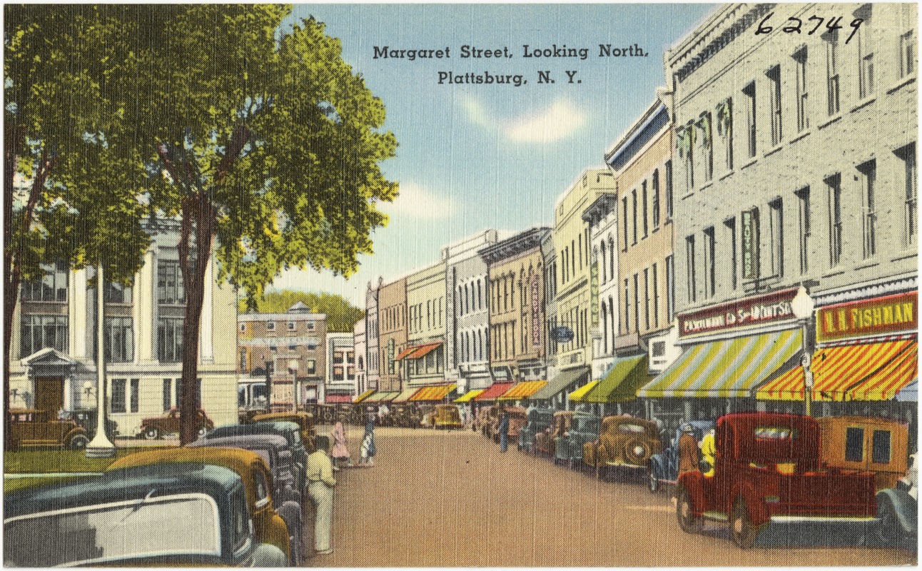 Margaret Street, looking north, Plattsburgh, N. Y. Digital Commonwealth