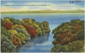 Ausable River running into Lake Champlain, Plattsburgh, N. Y.