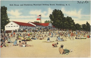 Bath house and Plattsburg Municipal Bathing Beach, Plattsburg, N. Y.