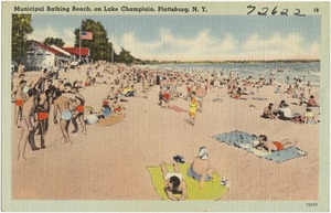 Municipal Bathing Beach, on Lake Champlain, Plattsburg, N. Y.