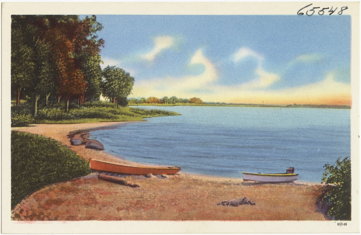 View of lake with boats, Rouses Point, N. Y. Digital Commonwealth