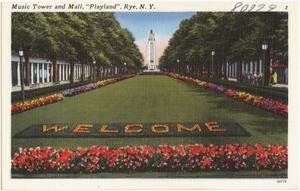 Music tower and mall, "Playland", Rye, N. Y.
