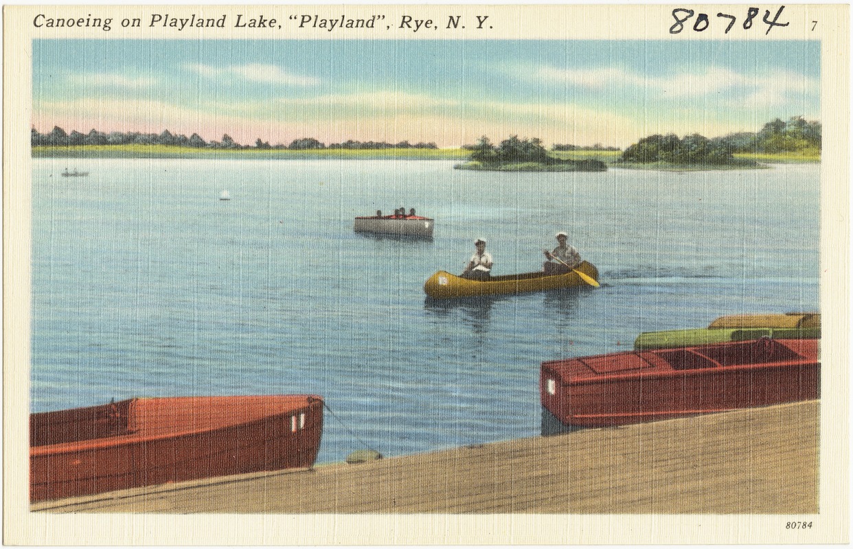 Canoeing on Playland Lake, "Playland", Rye, N. Y.