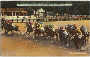 The start, Saratoga Race Track, Saratoga Springs, N. Y.