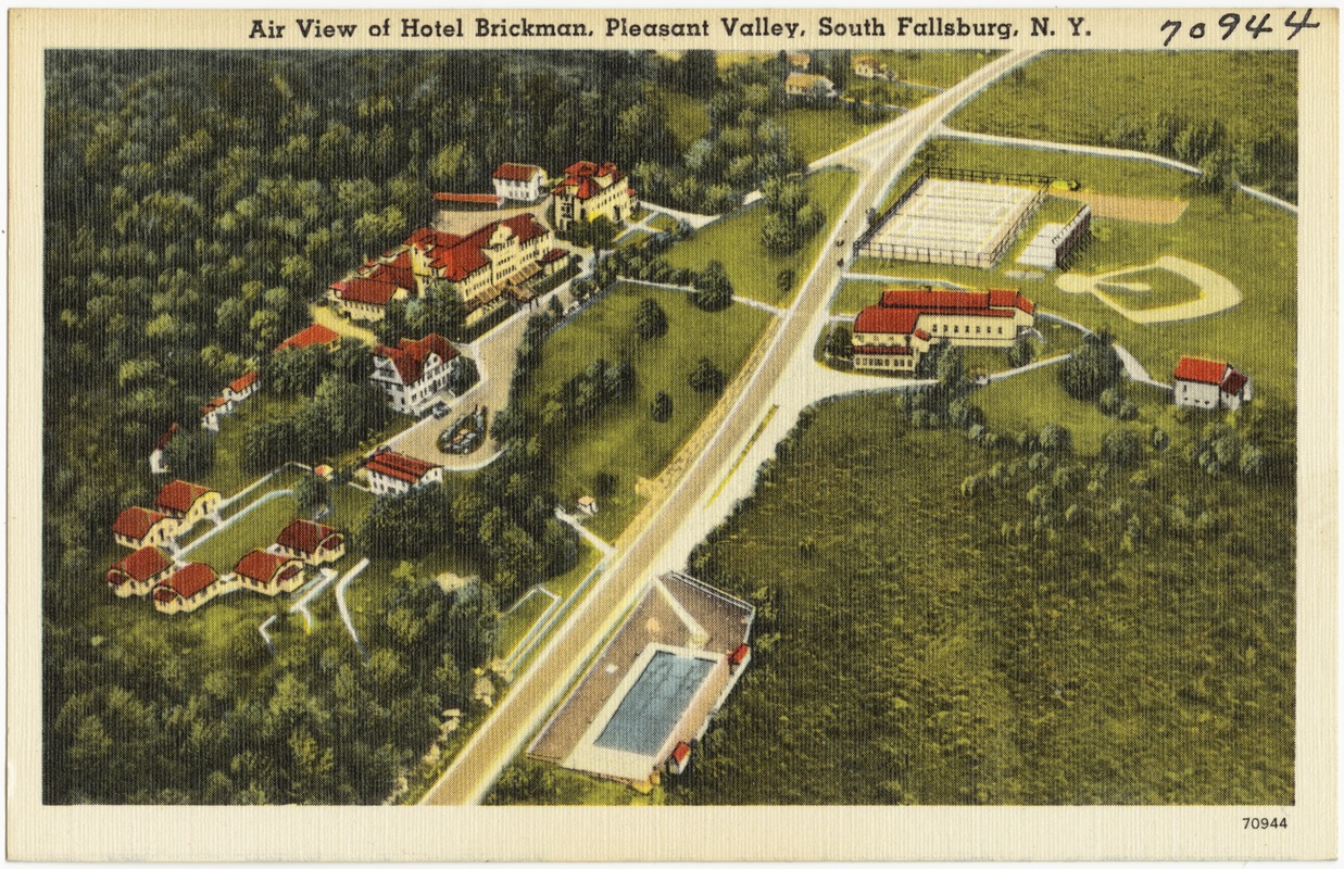 Air view of Hotel Brickman, Pleasant Valley, South Fallsburg, N. Y.