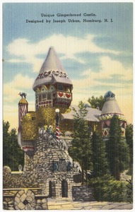 Unique gingerbread castle, designed by Joseph Urban, Hamburg, N.J.