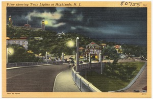 View showing Twin Lights at Highlands, N.J.