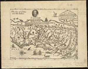 A mapp of Virginia discouered to ye hills, and in its latt: from 35 deg: & 1/2 neer Florida, to 41 deg: bounds of new England