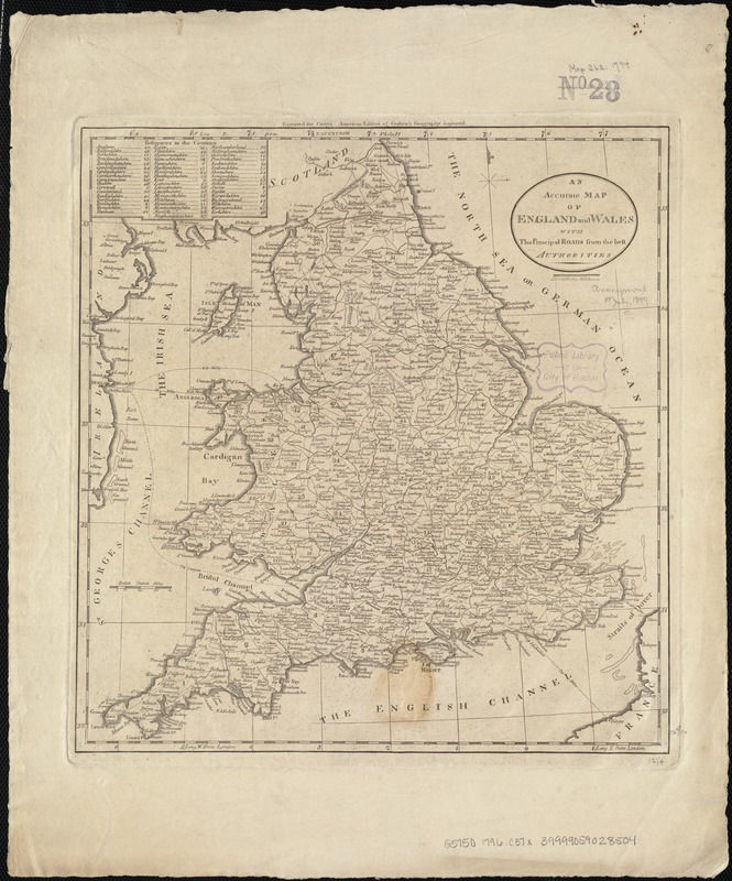 An accurate map of England and Wales with the principal roads from the best authorities
