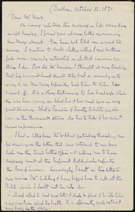 Letter from Richard Davis Webb, Dublin, to Samuel May, Jr., October 12, 1871