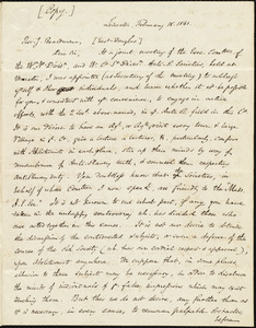 Copy of a letter from Samuel May, Jr., Leicester, [Mass.], to John Boardman, February 18, 1841