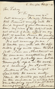 Letter from John Boardman, East Douglas, [Mass.], to Samuel May, Jr., Feb. 19 -41