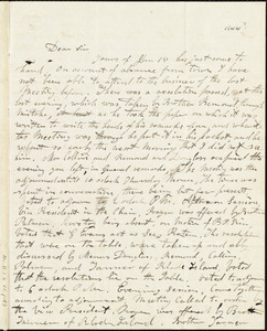 Letter from G. Evans to Samuel May, Jr., [1844?]
