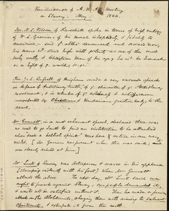 Notes of discussion in the annual meeting by Samuel May, Jr., May 1844