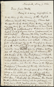 Letter from Samuel May, Jr., New York and Leicester, [Mass.], to Richard Davis Webb, May 9, 1860