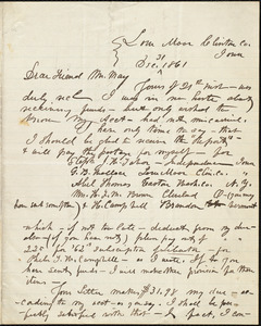 Letter from C. B. Campbell, Low Moor, Clinton Co., Iowa, to Samuel May, Jr., Dec. 31, 1861